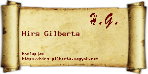 Hirs Gilberta névjegykártya